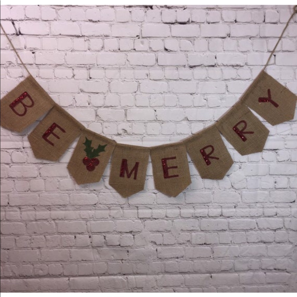 Burlap Banner - BE MERRY